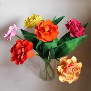 Double Tulip Peony - Paper Flowers - Templates - Video Tutorial - Instant Download - SVG - Studio - Scan&Cut - DIY - 3D Crafts - Decor