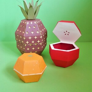 Fruit Shaped Treat Boxes - Plantillas - DIY - Descarga instantánea - Video tutorial - Cricut - Silhouette - Scan&Cut - Cumpleaños - 3D