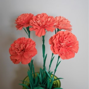 For Commercial Use: Carnation - Paper Flower - Templates - Video Tutorial - SVG - PDF - DIY - 3D Flowers - Wedding Bouquet - Paper Bouquet