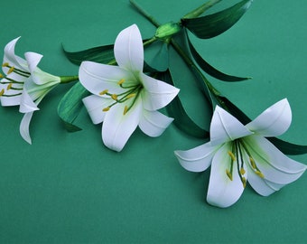 Oriental Lily - Paper Flower - Templates - Tutoriel (voir description) - Téléchargement instantané - SVG - JPG - DI Y - Décoration intérieure - Bouquet