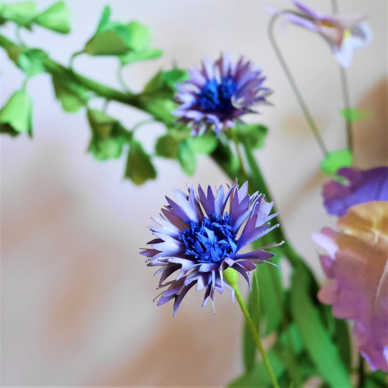 Cornflower Paper Flower Templates Video Tutorial | Etsy