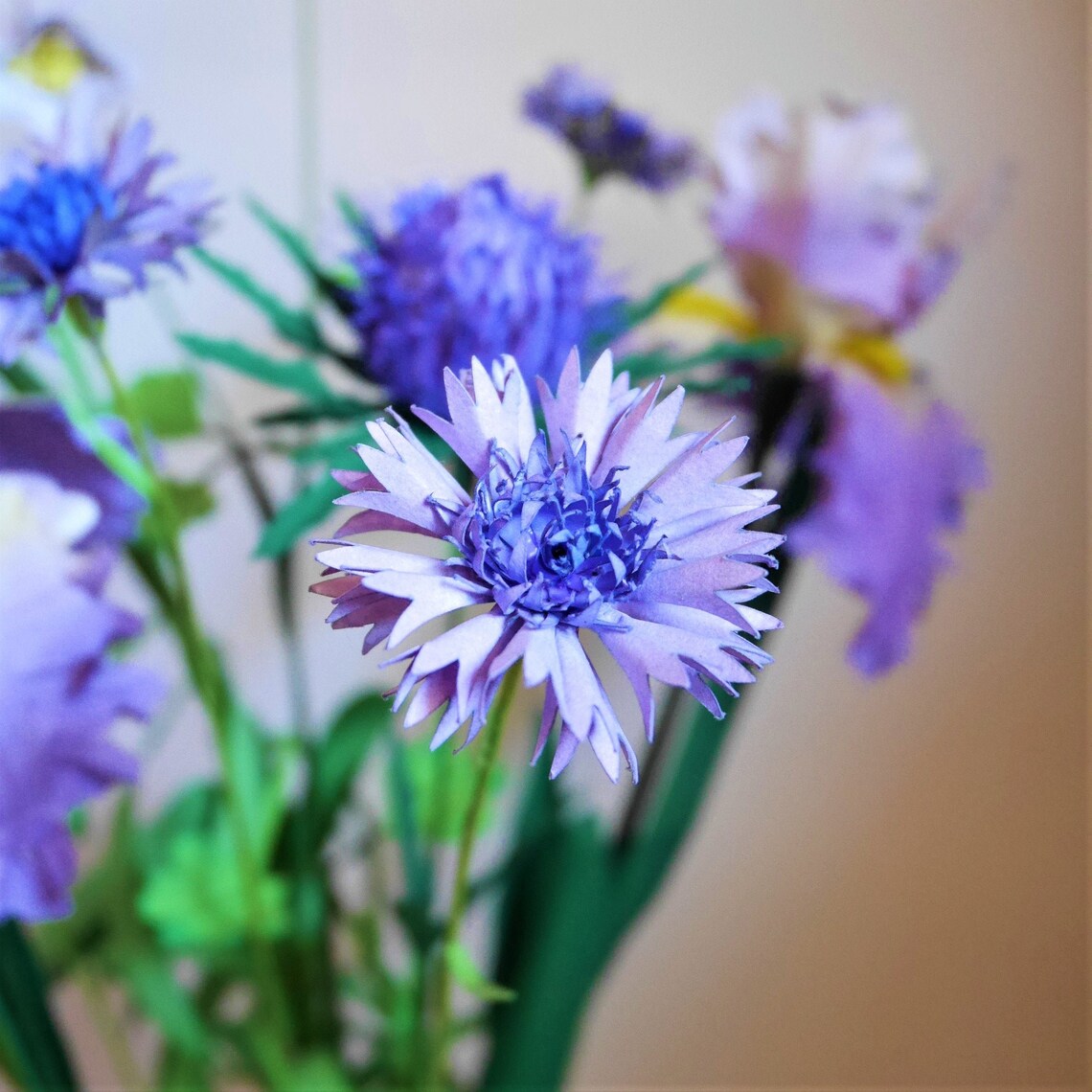 Cornflower Paper Flower Templates Video Tutorial | Etsy