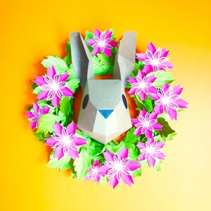Bunny Easter Wreath Template: DIY Papercraft (Instant Download)