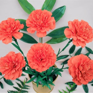 Carnation Paper Flower Templates SVG Instant Download Video Tutorials Silhouette S&C Cricut Paper Crafts Bouquet image 4
