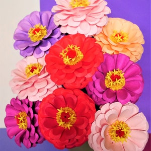 For Commercial Use: Zinnia's Elegance Paper Flowers Templates Video Tutorial SVG PDF DIY Paper Flower Bouquet image 2