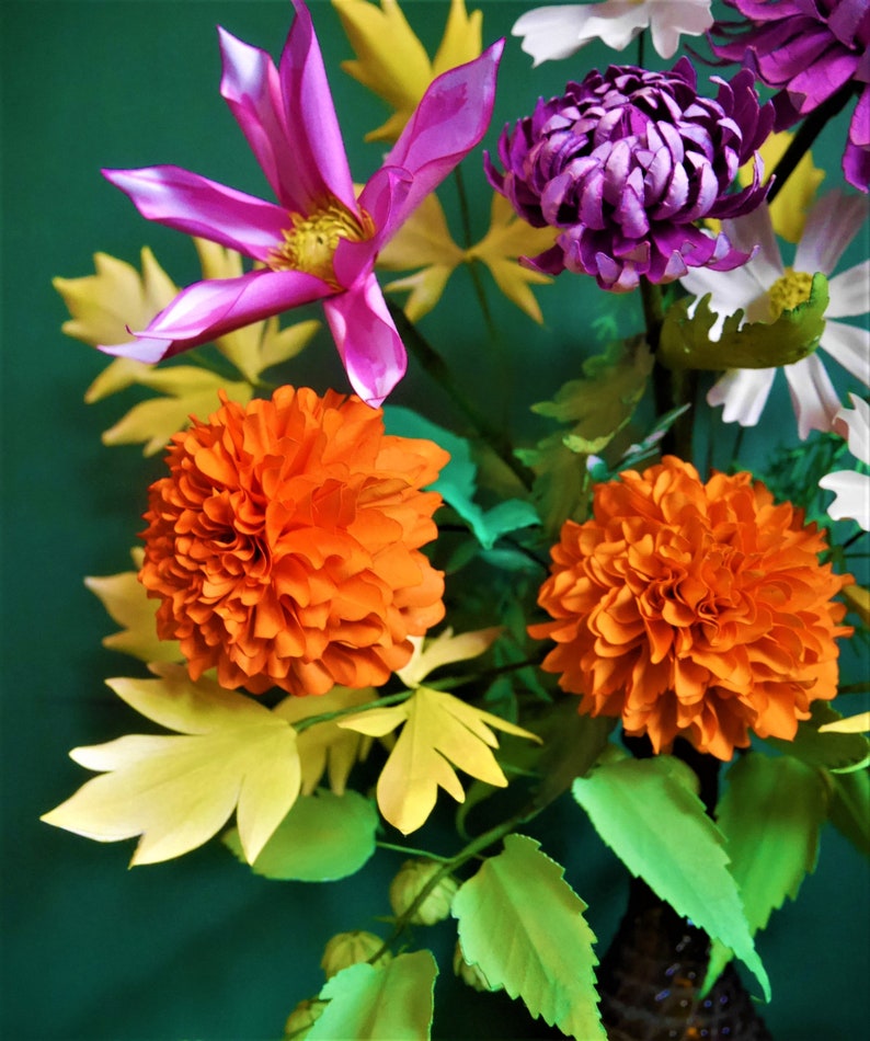 African Marigolds Paper Flowers Templates Video Tutorial Etsy