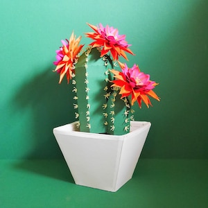 Echinopsis Cactus - Modelli - Cactus 3D - Fiori di carta - Low Poly - Download immediato - Cricut - Silhouette - S&C - SVG - Fai da te