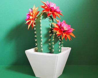 3D Paper Cactus Template: Echinopsis DIY Craft (Instant Download)