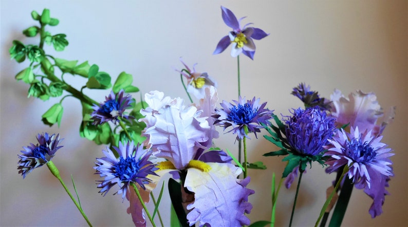 Cornflower Paper Flower Templates Video Tutorial | Etsy
