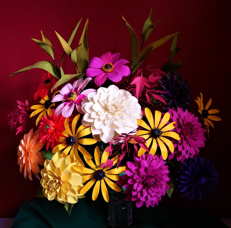 Horae Bouquet Paper Flowers Templates Instant Download Video Tutorial SVG Cameo Cricut Brother Paper Bouquet DIY image 6