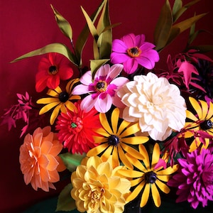 Horae Bouquet Paper Flowers Templates Instant Download Video Tutorial SVG Cameo Cricut Brother Paper Bouquet DIY image 4