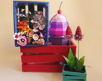 3D Crate, Small, Medium, Large (flowers not incl.), Templates, DIY, SVG, Cricut, Silhouette, ScanNCut, Video Tutorial