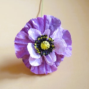 Incredibile papavero Shirley grigio - Modelli - Fiori di carta - Download istantaneo - Tutorial video - SVG - Studio - Fratello - Bouquet di carta