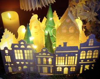 Vila de Natal Maison - Moldes - Download instantâneo - Tutorial em vídeo - SVG - Silhouette - Scan&Cut - Cricut