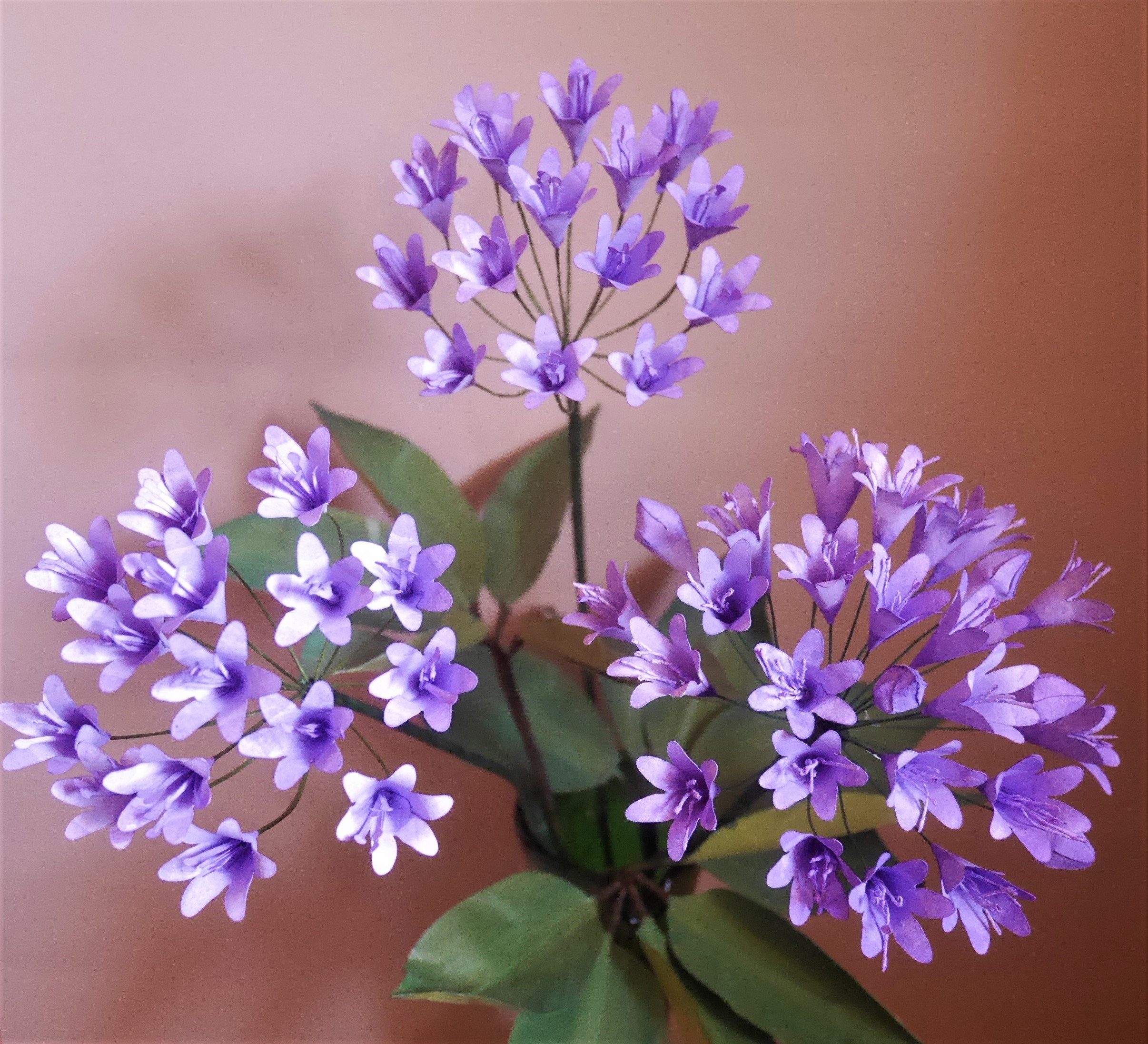 Fiore Artificiale Agapanthus Viola Chiaro – Stelo Singolo 75 Cm, Testa 15 Cm, Per Composizioni Decorative