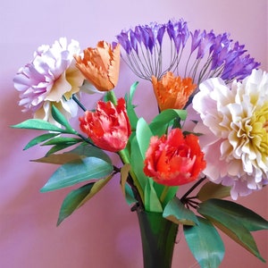 Tulipe à double franges Fleur de papier Modèles Livraison numérique Tutoriel vidéo SVG Silhouette Scan&Cut Paper Crafts Fleur 3D image 8