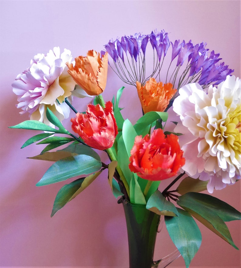 Tulipe à double franges Fleur de papier Modèles Livraison numérique Tutoriel vidéo SVG Silhouette Scan&Cut Paper Crafts Fleur 3D image 8
