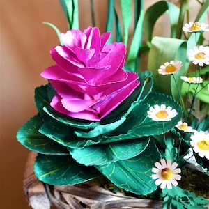 Ornamental Cabbage - Templates - Instant Download - Video Tutorial - Silhouette - Cricut - Scan&Cut - SVG - DIY - Paper Bouquet - 3D