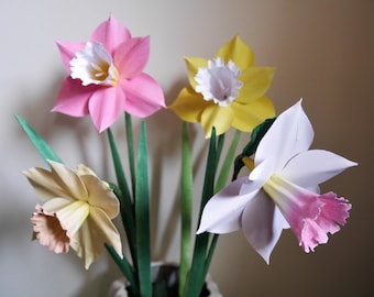 Narcissus Pretty in Pink - Paper Flower - Templates - DIY - Instant Download - SVG  - Silhouette - Scan&Cut - Easter - Spring - Paper Craft