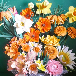 Sol Arrangement - Paper Fowers - Digital Delivery (see item description) - Video Tutorial - Cricut - Silhouette - Brother - Home Decor