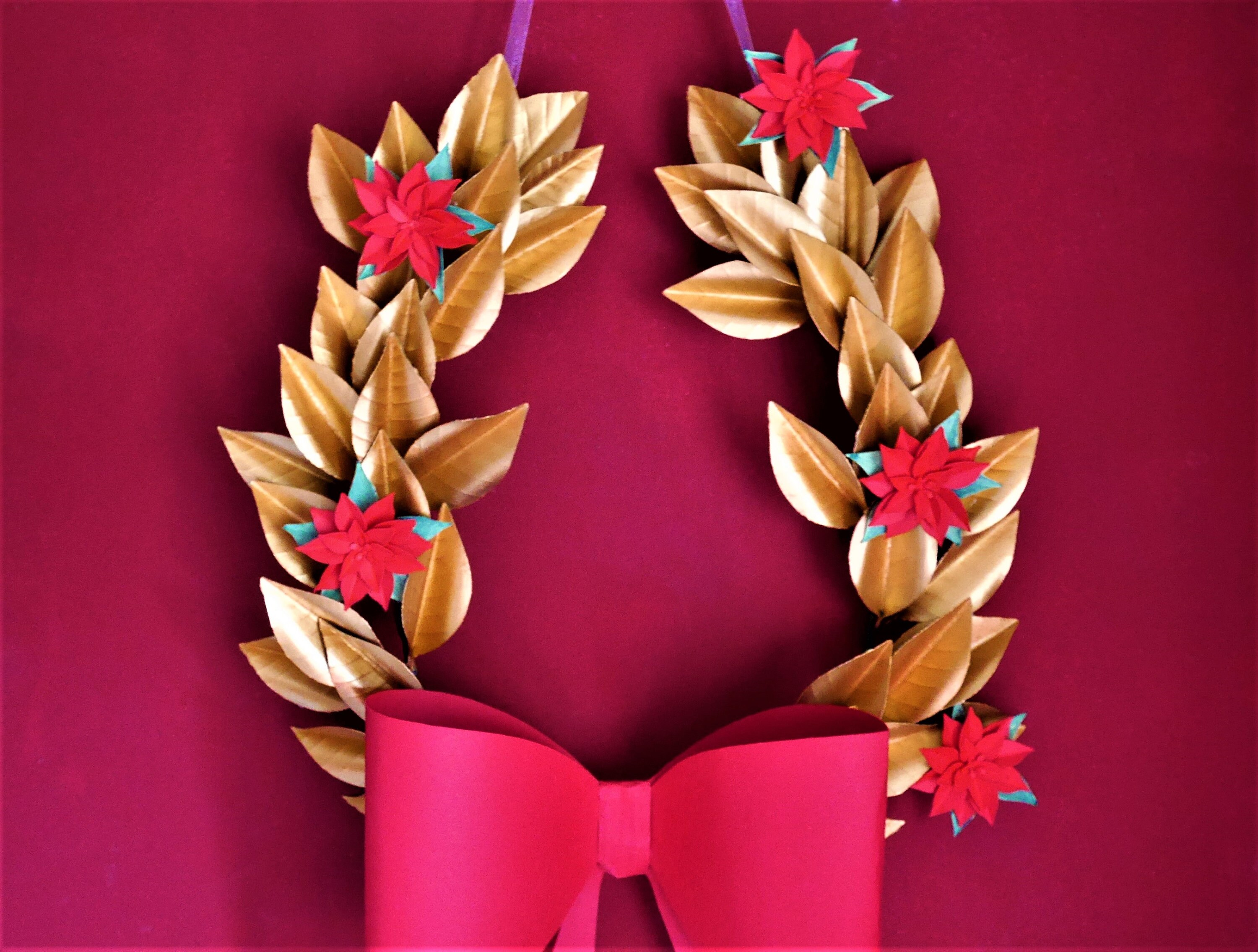 Gold Holiday Wreath Templates DIY Instant Download - Etsy