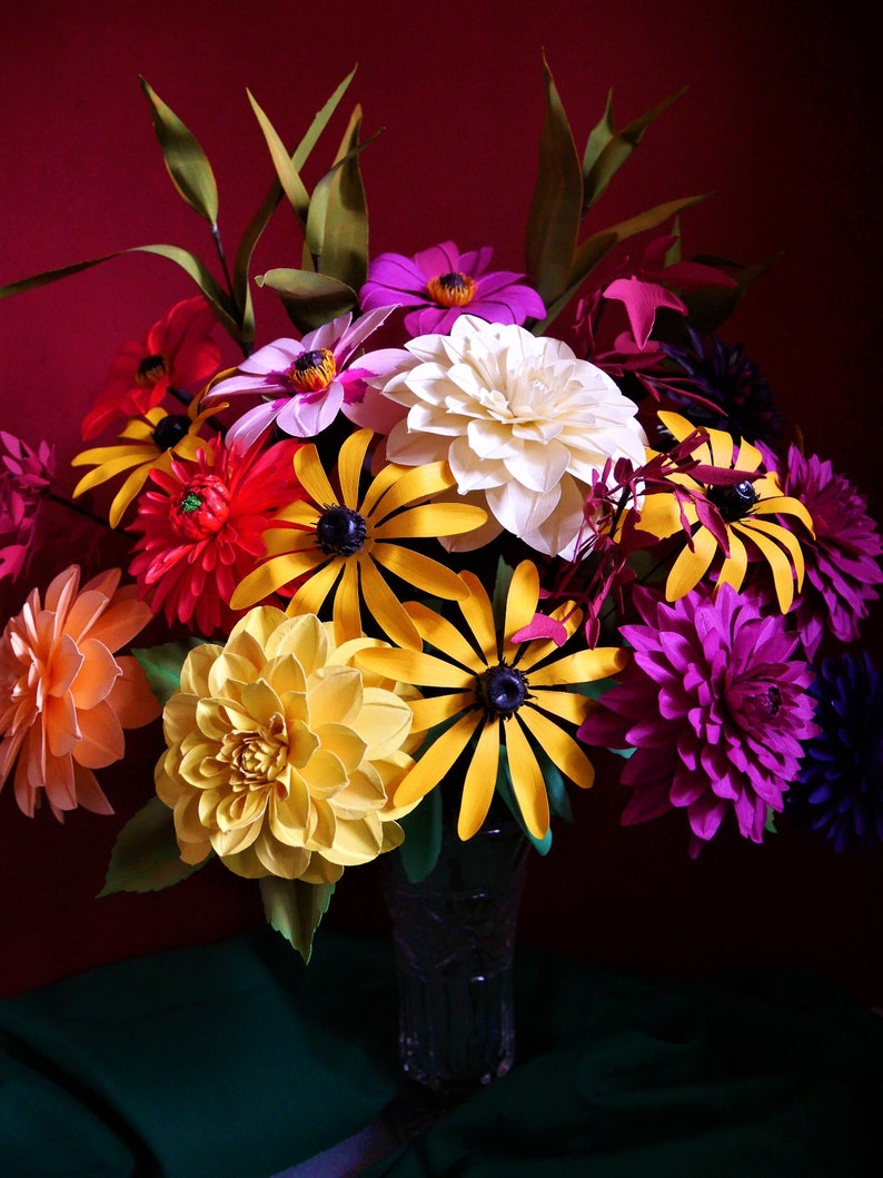 Horae Bouquet Paper Flowers Templates Instant Download Video Tutorial SVG Cameo Cricut Brother Paper Bouquet DIY image 10