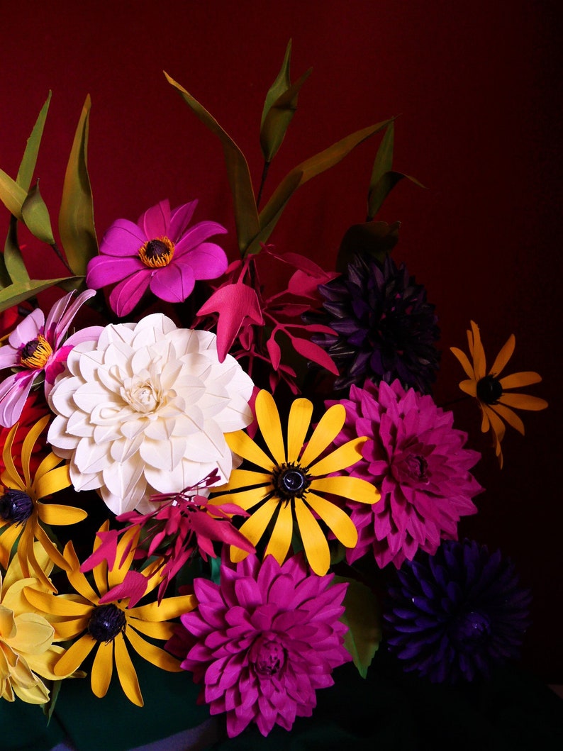 Horae Bouquet Paper Flowers Templates Instant Download Video Tutorial SVG Cameo Cricut Brother Paper Bouquet DIY image 7