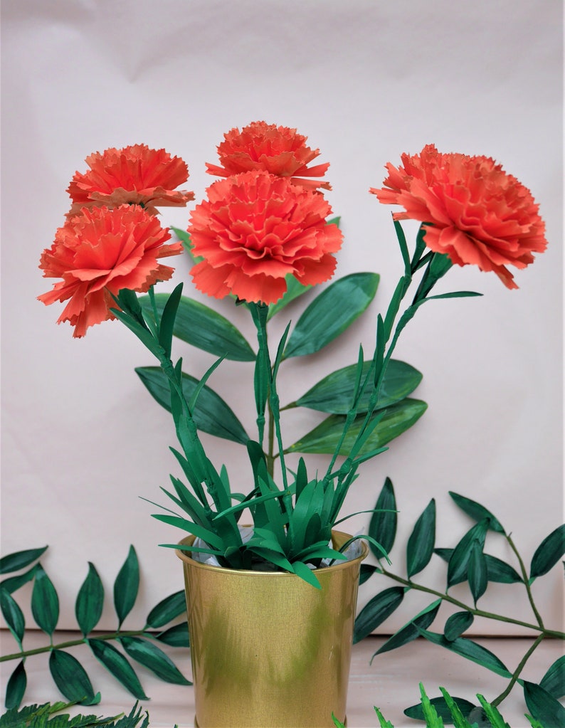 Carnation Paper Flower Templates SVG Instant Download Video Tutorials Silhouette S&C Cricut Paper Crafts Bouquet image 3