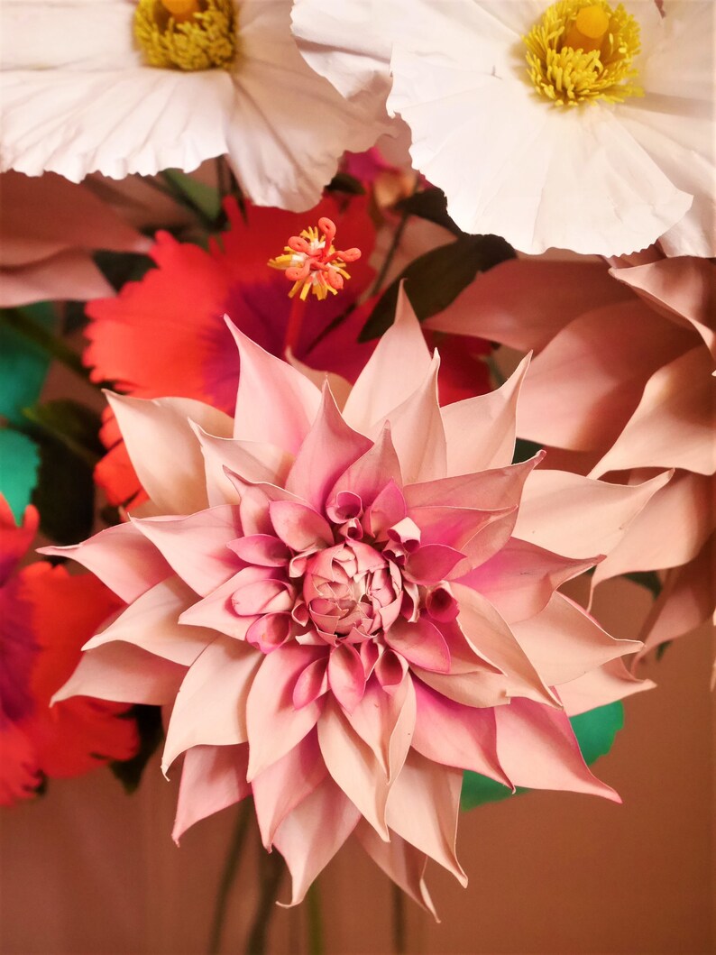 Dinner Plate Dahlia Templates Paper Flower 20 Etsy