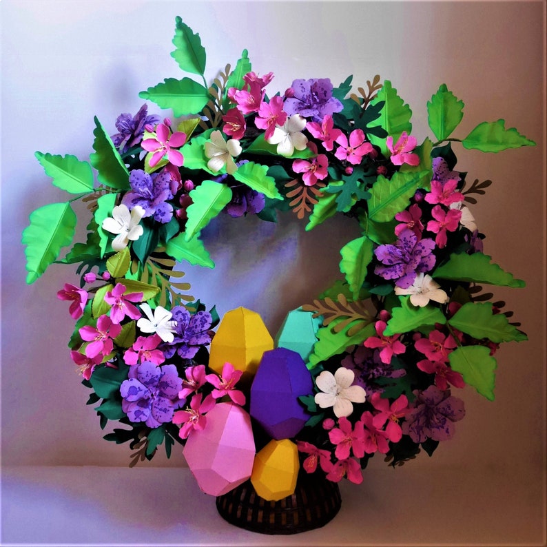 Pasqua Wreath  Easter Wreath  Spring Wreath  Paper Flowers image 1