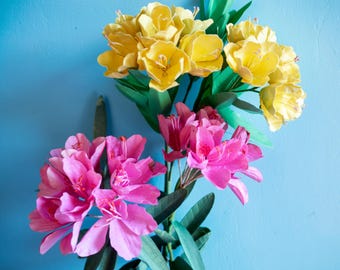 Rhododendron - Template - Paper Flower - Instant Download - Video Tutorial - Cricut - Silhouette - Scan&Cut - 3D Flower - Paper Bouquet