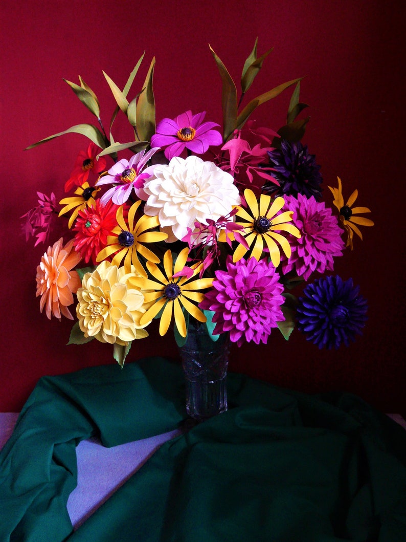 Horae Bouquet Paper Flowers Templates Instant Download Video Tutorial SVG Cameo Cricut Brother Paper Bouquet DIY image 5