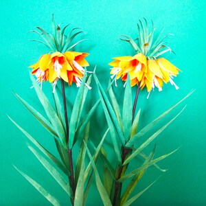 Fritillaria Imperialis - Papierblume - Vorlagen - Sofort Download - Video Tutorial - Silhouette - Cricut - Bruder - Botanische Kunst