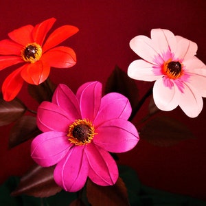 Dahlia - Coccinea - Paper Flowers - Templates - Video Tutorial - SVG - PDF - Silhouette - Scan&Cut - Instant Download - DIY - Paper Bouquet