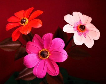 Dahlia - Coccinea - Paper Flowers - Templates - Video Tutorial - SVG - PDF - Silhouette - Scan&Cut - Instant Download - DIY - Paper Bouquet