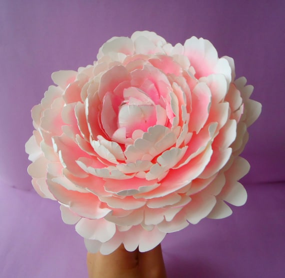 printable peony templates tutorial original size paper etsy peony paper flower