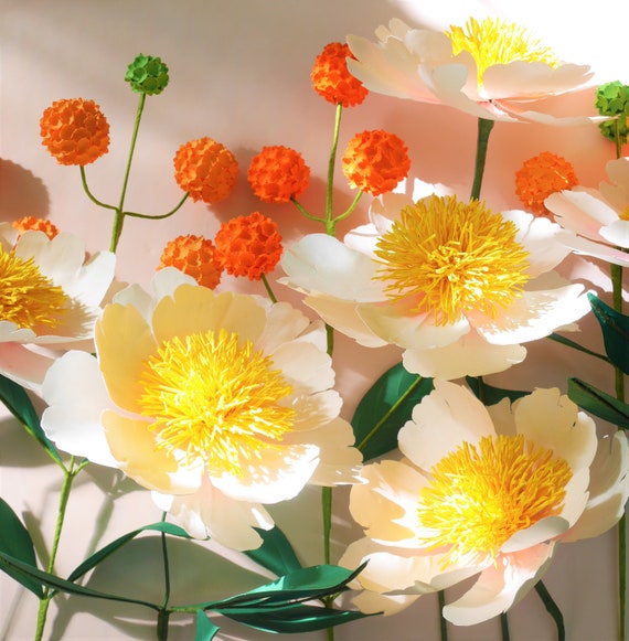 Claire De Lune Peony Paper Flower Templates Instant Etsy