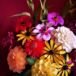 Horae Bouquet Paper Flowers Templates Instant Download Video Tutorial SVG Cameo Cricut Brother Paper Bouquet DIY image 8