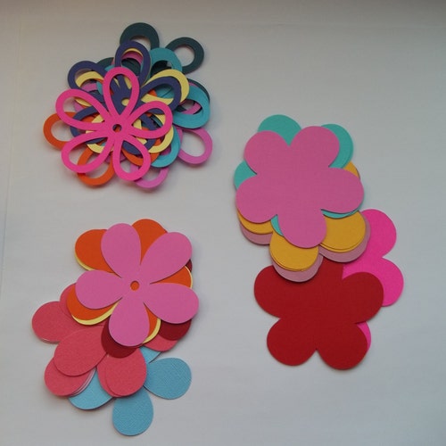 Flower Die Cuts Flower Embellishments Paper Flower Flowers Etsy