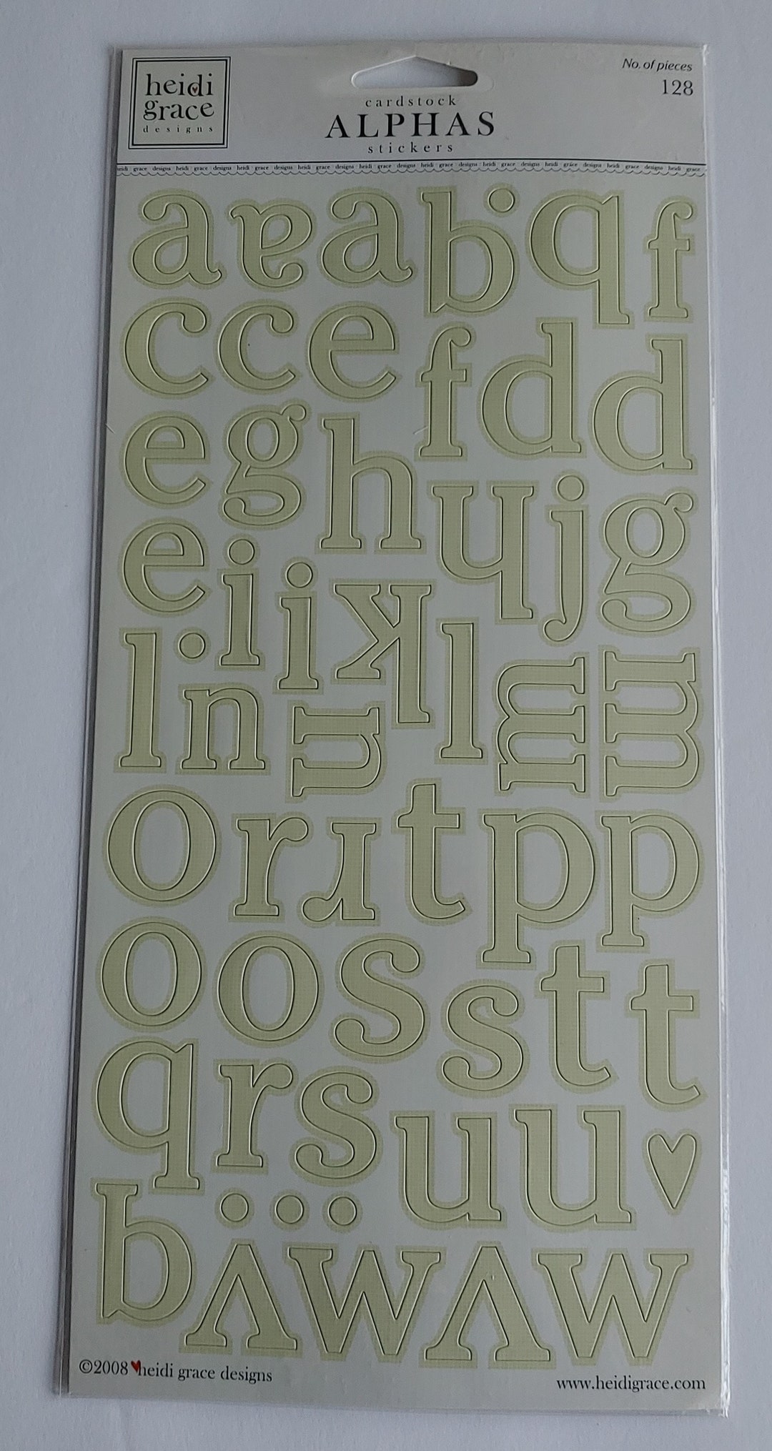 Alphabet Cardstock Letters; Light Green Alphabets; Heidi Grace