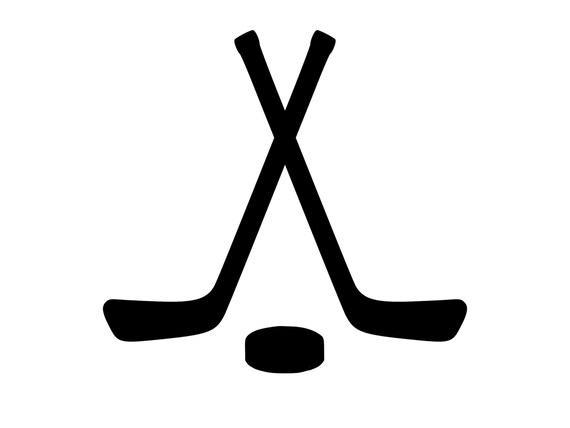 Crossed Hockey Sticks & Hockey Puck Decal Outdoor Vinyl Custom | Etsy