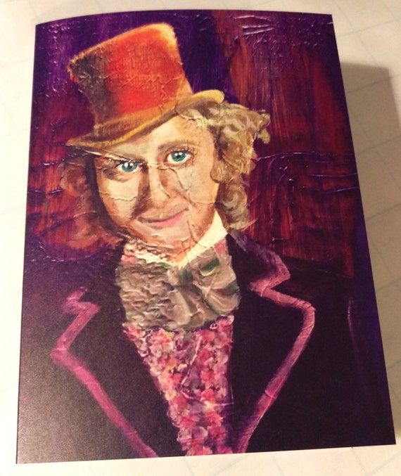 Willy Wonka Greeting Cards 4 Art Cards &amp; Envelopes Blank | Etsy