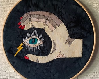 Hand Eye Variant Quilt Wallhanging