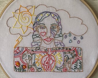 Earth Mother Number 9 Embroidery