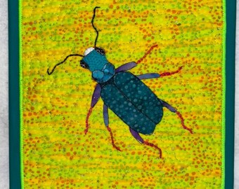 Tiger Beetle Quilted Wall Hanging