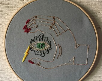Hand Eye Variant Embroidery Wallhanging