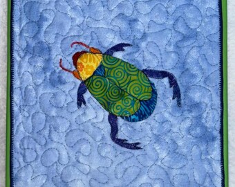 Rainbow Beetle Quilted Wallhanging