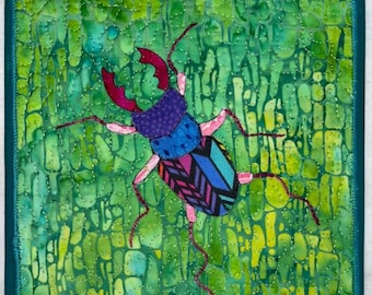 Staghorn Beetle Quilted Wall Hanging