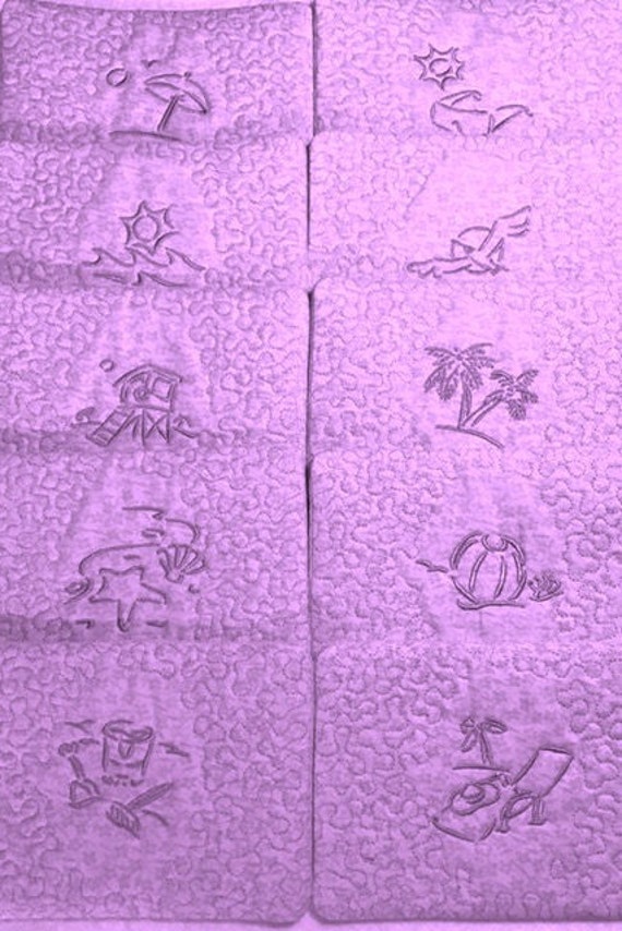 Set #7 machine embroidery Summer outline mug rug 6x8 set of 10 in multi format vp3 pes jef dst hus stitches quickly summer time theme
