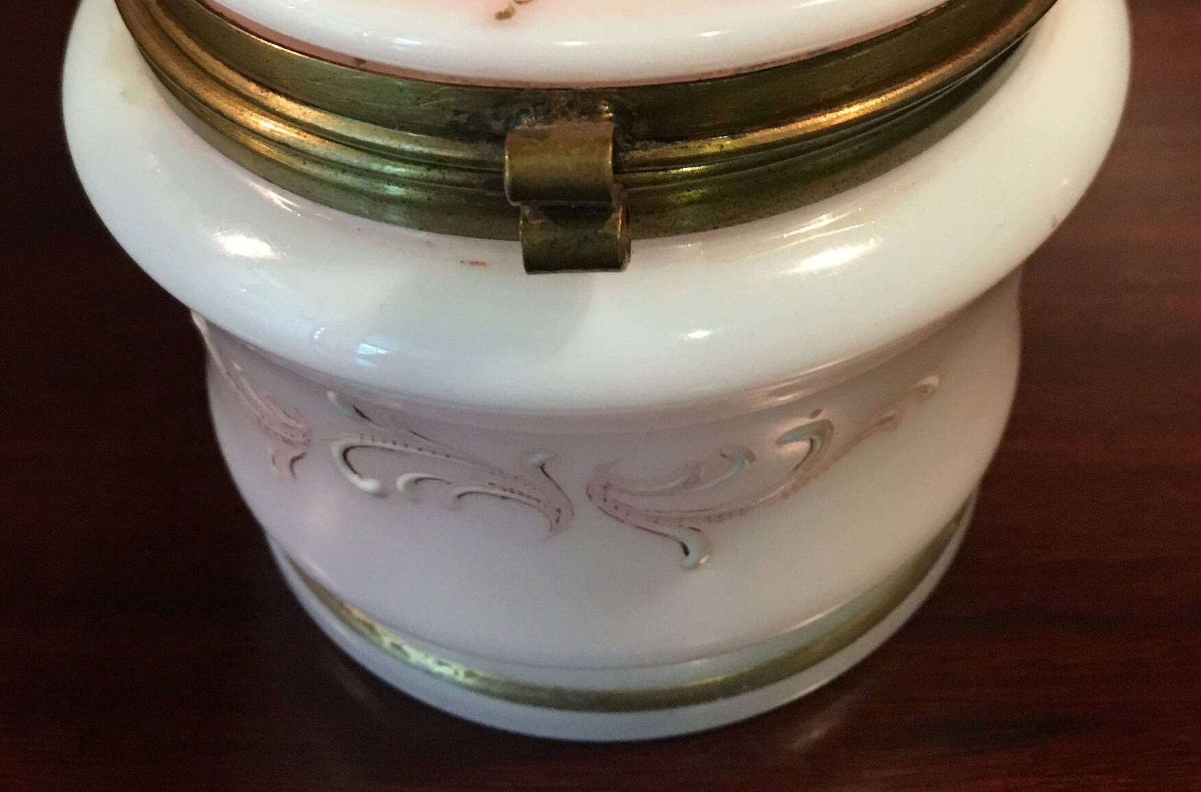 Beautiful Victorian Bohemian Milk Glass Trinket Box Jewelry | Etsy